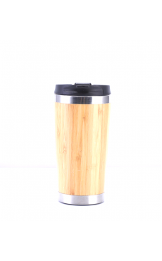 304不銹鋼竹子㗎啡杯配膠蓋